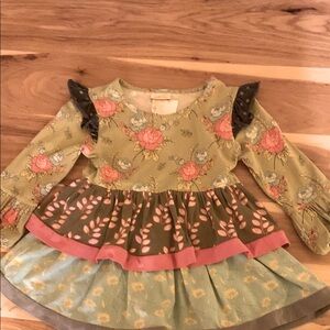 Matilda Jane Secret Fields Frill Fauna tee.  Size 6-6x.  Multi Color.  Popular!